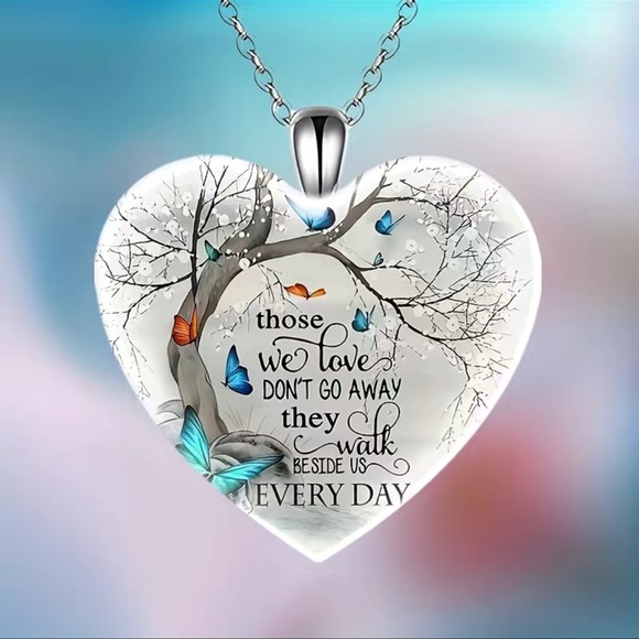 TERRA GEMMS Jewelry - Keepsake Illustrated and Inscribed Heart Silver Necklace - "I love you today..."
